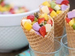 receita saudavel de cone de frutas