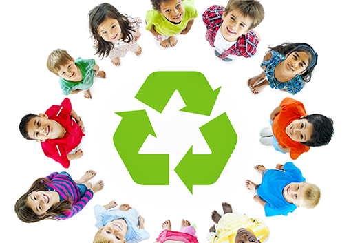 ensinar as criancas a reciclar